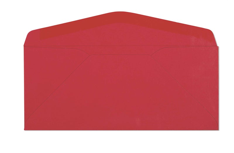 EnDoc #9 Colored Envelopes - Business, Invitation, Documents, Legal Letter, Envelope, Cute For Gift Notes/Decorations - Color Starburst Bright Red - Non Window Return Envelopes - 50 Pack - Image 1